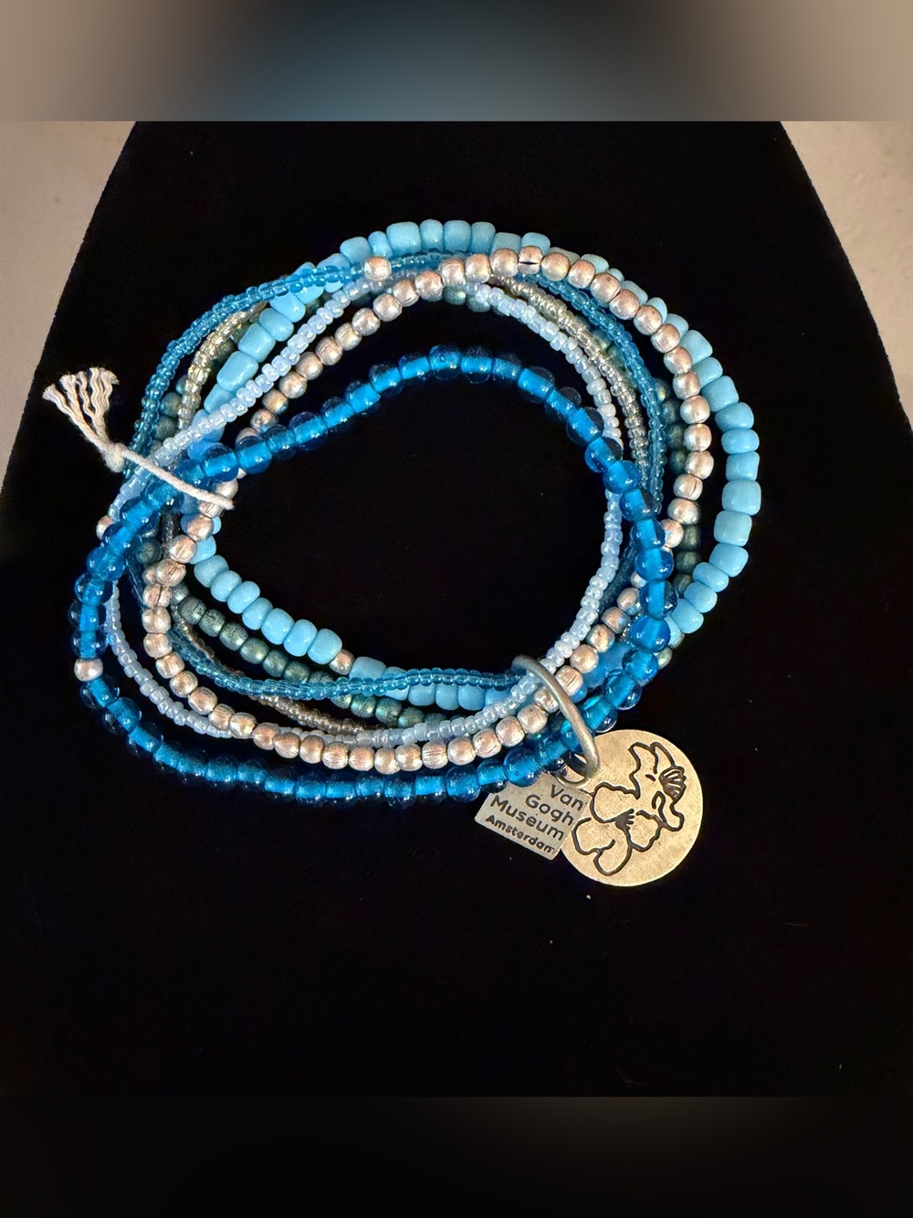 Blue Beaded Charm Bracelet